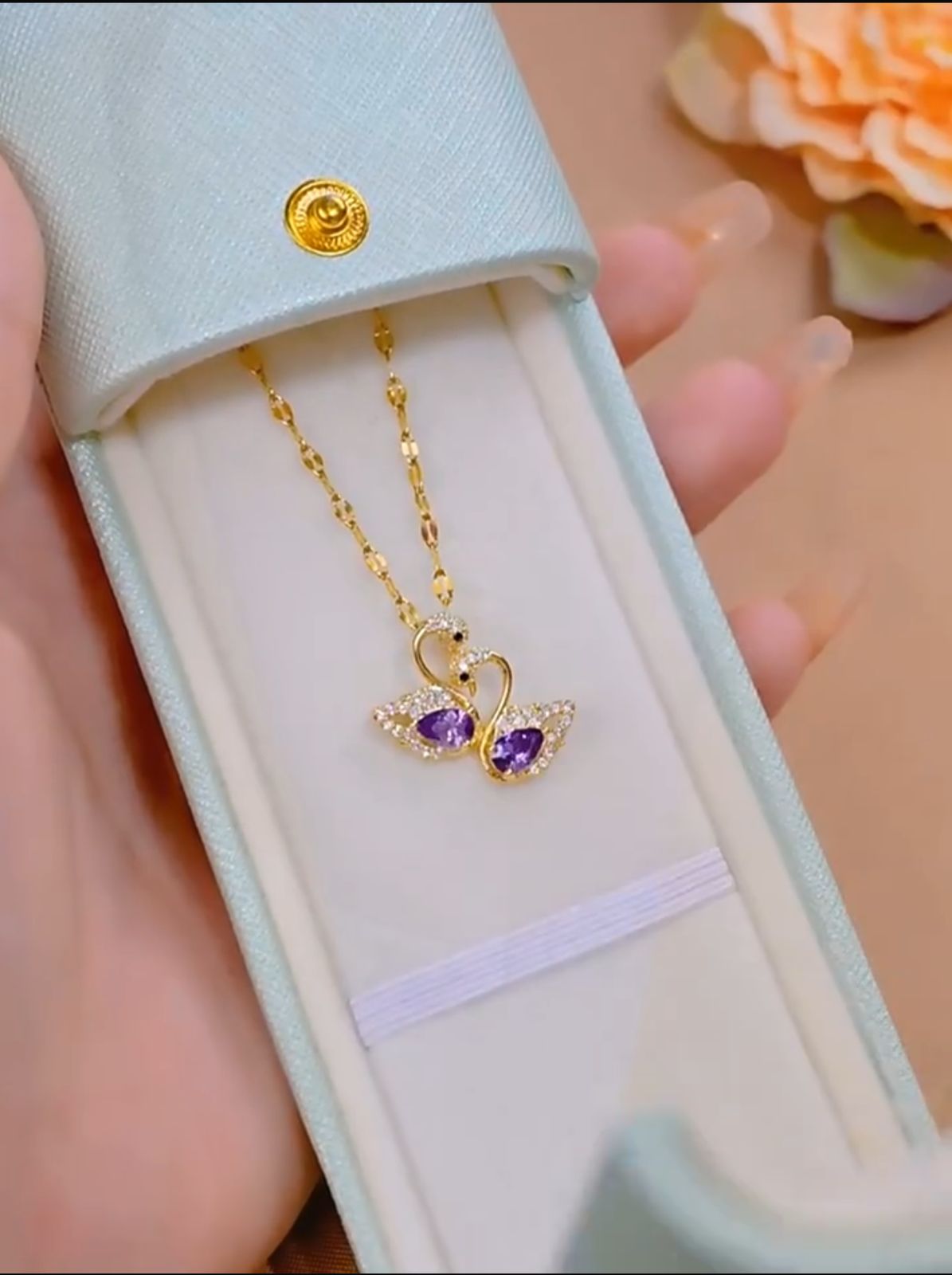 Sawan Purple pendent (24K GOLD PLATED)