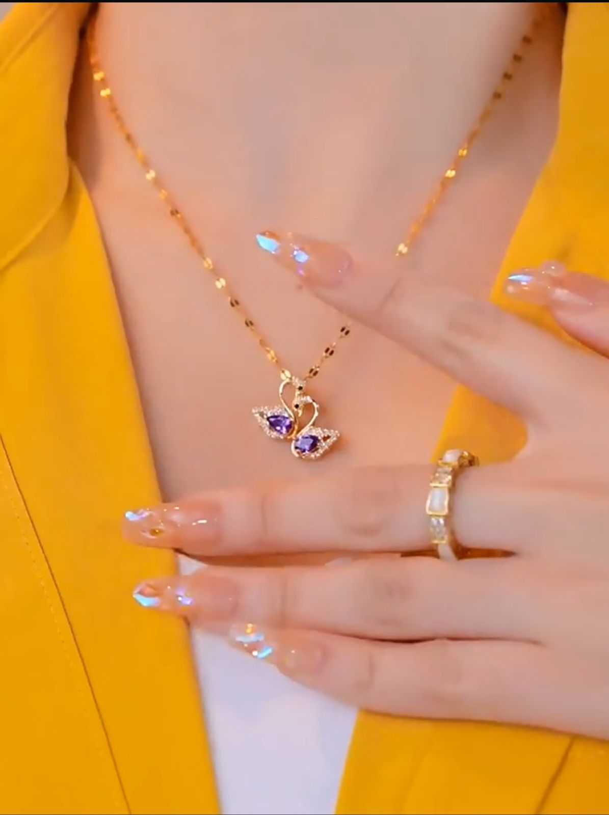 Sawan Purple pendent (24K GOLD PLATED)